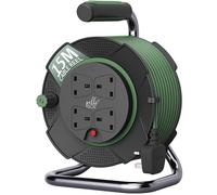 Pelle & Sol 15m Extension Lead Cable Reel with 4 Sockets - Heavy Duty 3120W Power Extension Cable with Overheat Protection for Home, Garden, DIY & Workshop Use