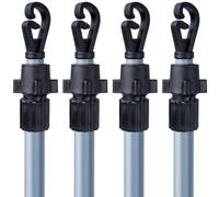 Pelle & Sol 2.2m Telescopic Washing Line Pole Heavy Duty Extendable Outside 4pk in Grey Pelle & Sol Grey