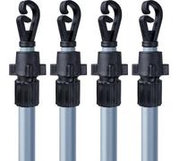 Pelle & Sol 2.2M Telescopic Washing Line Pole Heavy Duty Pack Of 4 Iron Clothes Prop For Outdoor Drying Support