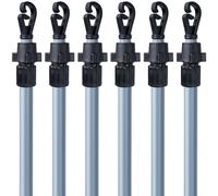 Pelle & Sol 2.2mTelescopic Iron Washing Line Pole Set of 6 for Outdoor Drying in Grey Pelle & Sol Grey