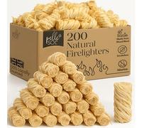 Pelle & Sol 200 Natural Firelighters - Long Burning Fire Lighters for Wood Burners, BBQ Lighter, Pizza Ovens, Open Fires - Quick Light Fire Starter, Log Burner Accessories - Eco Firelighters