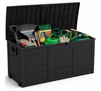 Pelle & Sol 290L Outdoor Storage Box for Garden & Patio Organisation - Weather-Resistant PP Plastic Deck Box with Reinforced Panels, Compact Outdoor Storage for Cushions, Garden Tools