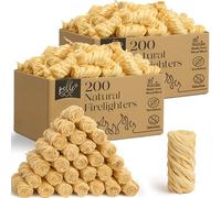 Pelle & Sol 400 Natural Firelighters - Long Burning Fire Lighters for Wood Burners, BBQ Lighter, Pizza Ovens, Open Fires - Quick Light Fire Starter, Log Burner Accessories - Eco Firelighters