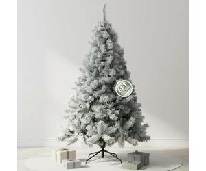 Pelle & Sol 6ft Snow Tipped, Flocked Christmas Tree with 700 Snowy Tips - Artificial Xmas Decorations - Easy Assembly w/Metal Stand, Natural Look Frosted Christmas Tree