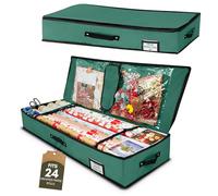 Pelle & Sol Christmas Wrapping Paper Storage Bag - Fits 24 Rolls, 600D Tear-Proof Organizer, Space-Saving Design, Ideal for Christmas and Holiday Wrapping Paper Storage and Organization - GREEN