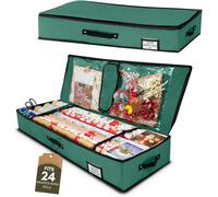 Pelle & Sol Christmas Wrapping Paper Storage Bag - Green Fits 24 Rolls 600D Tear-Proof Organizer Space-Saving Design