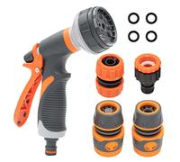 Pelle & Sol Hose Pipe Spray Gun Kit with 8 Adjustable Modes High-Pressure Nozzle & Hose Connector Fittings | Non-Slip Garden Hose Set & Garden Tools |Shower Hose Set for Watering Plants, Car Cleaning