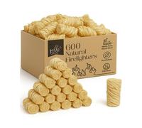 Pelle & Sol Natural Firelighters - 600 Pack - Long-Burning Odourless Fire Starters For Wood Burners Bbqs & Pizza Ovens