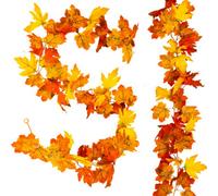 Pelle & Sol Pelle And Sol Artificial Maple Leaves Autumn Garland - (2-Pack) - Plant Autumn Decor - For Indoor Outdoor Christmas Decorations