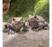 Pelle & Sol Set of 2 Frogs - Garden Animal Indoor Outdoor Ornaments Decor Statue - Made Form PolyResin