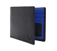 PELLE TORO Handmade Super Slim Men's Wallet, Handmade with Napa Leather, RFID Blocking Wallet, 9 Card Slots & ID Window (Charcoal Black & Sapphire Blue)