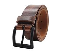 PELLE TORO Hunter Leather Belt for Men, Handmade Men's Belt for Jeans, Work or Casual Cowboy Style (Trouser Sizes 36in - 40in, Coffee)