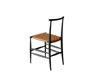 Pelleossa Chair black - natural leather Miniforms - SD20 Gestell schwarz - Leder Natur
