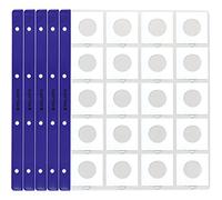 PELLER'S 10 Collectors Sheets, 20 Pockets 1.97" X 1.97" (50mm X 50mm) On Each Page, for Standard Coin Holders. Album XL Pages Refill