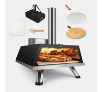 VonHaus Pizza Oven Outdoor - For Tabletop with Accessories, Chopping Board, Peel, Cutter, Hose/Regulator, Carry Bag Included - Wood Pellet Fuelled, for 12" Pizzas - Can Smoke Meat, Fish & Vegetables