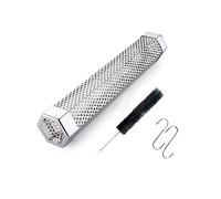 Pellet Smoker Tube for Grilling, 12 inches Premium Stainless Steel BBQ Wood Pellet Tube Smoker for Gas Charcoal Electric Grill or Smokers, Hexagonal with 2 S Shape Hooks and 1 Cleaning Brush
