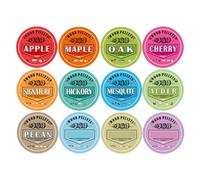 Pellet Stickers for Storage Containers | Flavor Labels Wood Pellet Labels - 12 Pieces Grilling Pellet Stickers, Storage Container Stickers, Accesso