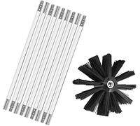 Pellet Stove Chimney Sweeping Kit, Flexible Chimney Sweeping Kit with 1 Stove Pipe Brush 100mm, 9 Flexible Rods 410mm, Chimney Sweeping Kit for Chimney, Pipes Chimney Cleaning Kit(9 Rods,610mm)