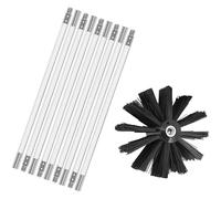 Pellet Stove Sweeping Set, Flexible Chimney Sweep Set with 9 Flexible Rods 410 mm, 1 Stove Pipe Brush 100 mm, Chimney Sweep Set for Chimney, Pipes, Dryer (9 Rods, 410 mm)