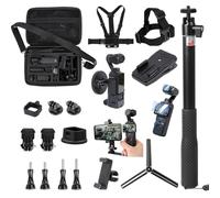 PellKing 21 in 1 Accessories Kit for OSMO Pocket 3,Including Hard Shell case,Selfie Stick,Tripod,Chest Mount,Mobile Phone Holder,Screen Protector,Backpack Clip and More