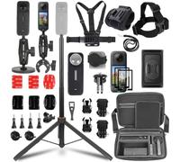 PellKing 54''Selfie Stick Tripod & Case Accessories Kit for Insta360 X4 | Included Carrying Case,54'' Selfie Stick Tripod,Handlebar Mount.Metal 1/4" Adapter,Magnetic Mount,Body Strap Mount,and Other