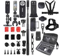 PellKing Accessories Kit for insta360 X4,Included Carrying Case with Belt,2 Pcs Metal 1/4" Adapter,Handlebar Clamp,Magnetic Mount,43in Selfie Stick,Chest Strap,Head Strap,Backpack Mount,and Others
