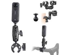 PellKing Camera Motorcycle Mount for Insta360 X5/X4/X3/X2,Double Super Clamp Mount Umbrella clamp Holder for Monitor Bracket Magic Socket Arm with 1/4 Thread for Moto Bike Bicycle Handlebar
