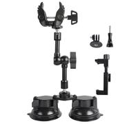 PellKing Camera Suction Cup Mount Compatible with GoPro Hero/Insta 360/DJI OSMO/AKASO/DSLR/Camcorder Devices,Magic Arm Car and Boat Windshield Window Mount