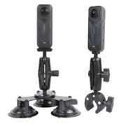 PellKing Camera Triple Suction Cup Handlebar Mount Kit w Quick Rlease Magnetic Mount Compatible with Insta360 X5/X4 Air/AcePro 2,with 360° Rotation Function Handlebar Mount Magic Arm