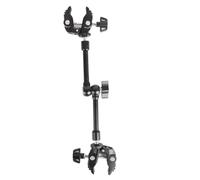 PellKing Super Double Clamp Camera Mount Umbrella Clamp, with 360° Magic Arm Double 1/4”-20 Adapter for Umbrella, Pole, Desktop, Strollers, Motorcycle, Photo Studio Light Stand, Photo Boom Stand