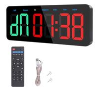 PELLOR Gym Timer, Large Digital Wall Clock, Interval Timer Clocks with Stopwatch,Countdown/Up,Adjustable Volume, Fitness Training Clock with Remote for TABATA, EMOM, FGB, Indoor and Outdoor