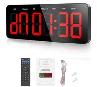 PELLOR Gym Timer, Large Digital Wall Clock, Interval Timer Clocks with Stopwatch,Countdown/Up,Adjustable Volume, Fitness Training Clock with Remote for TABATA, EMOM, FGB, Indoor and Outdoor