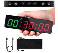 PELLOR Gym Timer, Mini Portable LED Digital Wall Clock, Magnetic Interval Workout Timer with Stopwatch, Count Down/Up, Rechargeable, For HIIT, TABATA, EMOM, FGB, Home Gym Fitness Clock