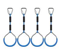 PELLOR Kids Monkey Bars, Kids Gymnastic Rings, Multifunctional Gym Rings, Backyard Playground Play Sets for Obstacle Ring, Monkey Bars Climbing Frame, Climbing Ring Training (Blue)