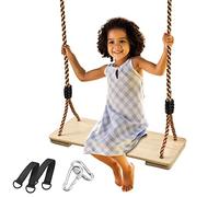 PELLOR Wooden Swing Seat Garden Anticorrosive Pine with Reinforced Buckle Indoor & Outdoor Tree Swing for Kids Children, Max Load 100KG/220lbs