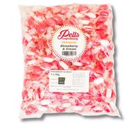 Pells Premium Strawberry & Creams | 3kg Bulk Bag | Individually Wrapped Hard Boiled Sweets | Traditional Confectionery