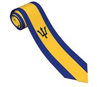 PELNYC Barbados Flag Barbadian Necktie Patriotic Neck Ties Mens Party Formal Business Soft Skil Neckties