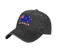 PELNYC Cool Australia Flag Australian Aussie Baseball Cap Patriotic Men Black Vintage Cotton Washed Denim Adult Unisex Hats