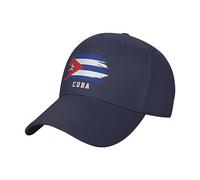 PELNYC Cuba Flag Cool Cuban Fans Baseball Cap Running Sport Travel Hat Adjustable Patriotic Unisex Caps Navy Blue