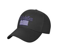 PELNYC Greece Baseball Cap Patriotic Hat Travel Adjustable for Men Women Dad Black Caps