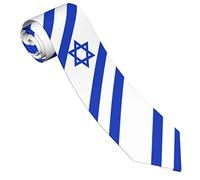 PELNYC Israel Flag Necktie Patriotic Neck Ties Mens Party Formal Business Soft Skil Neckties