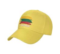 PELNYC Lithuania Flag Lithuanian Fans Baseball Cap Running Sport Travel Hat Adjustable Patriotic Unisex Caps Yellow