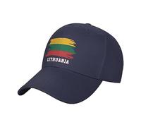 PELNYC Lithuania Flag Lithuanian Fans Baseball Cap Running Sport Travel Hat Adjustable Patriotic Unisex Caps Navy Blue