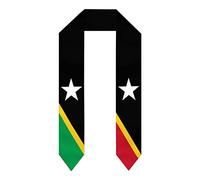PELNYC Saint Kitts and Nevis Flag Graduation Shawls Sash Stole International Study Cheers Adult Unisex