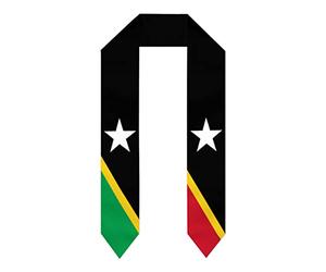 PELNYC Saint Kitts and Nevis Flag Graduation Shawls Sash Stole International Study Cheers Adult Unisex