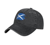 PELNYC Scotland Flag Baseball Cap Men Black Vintage Cotton Washed Denim Hat Adjustable Adult Unisex Caps