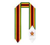 PELNYC Zimbabwe Flag Graduation Shawls Sash Stole International Study Cheers Adult Unisex