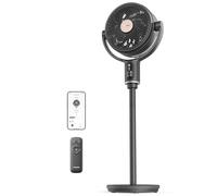Pelonis 10" Smart WiFi Standing Fan with Remote | Ultra-Quiet 24dB DC Motor, 3D Oscillation & Alexa/iOS Control | Turbo Airflow 7+9 Blades for Bedroom/Office (32W Energy Saving)