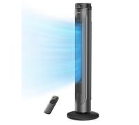 PELONIS 42-Inch Tower Fan, Quiet Bladeless Cooling Fan with Remote, DC Motor with 12 Speeds and 24-Hour Timer, Oscillating Electric Fan with LED Display, Floor for Bedroom Home