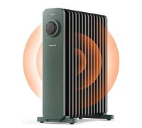 PELONIS Electric Radiator with Adjustable Thermostat and 3 Heat Settings, Oil Filled Heater with Overheat Protection (2500W, Knob Control)